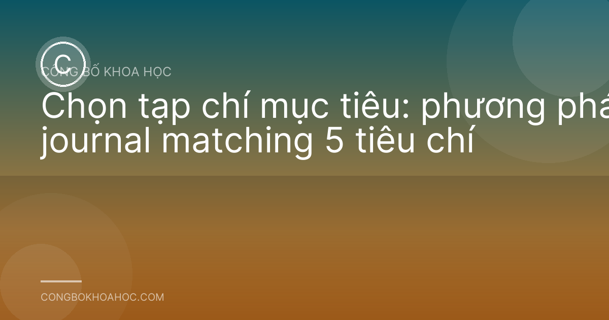 Chọn tạp chí mục tiêu: phương pháp journal matching 5 tiêu chí