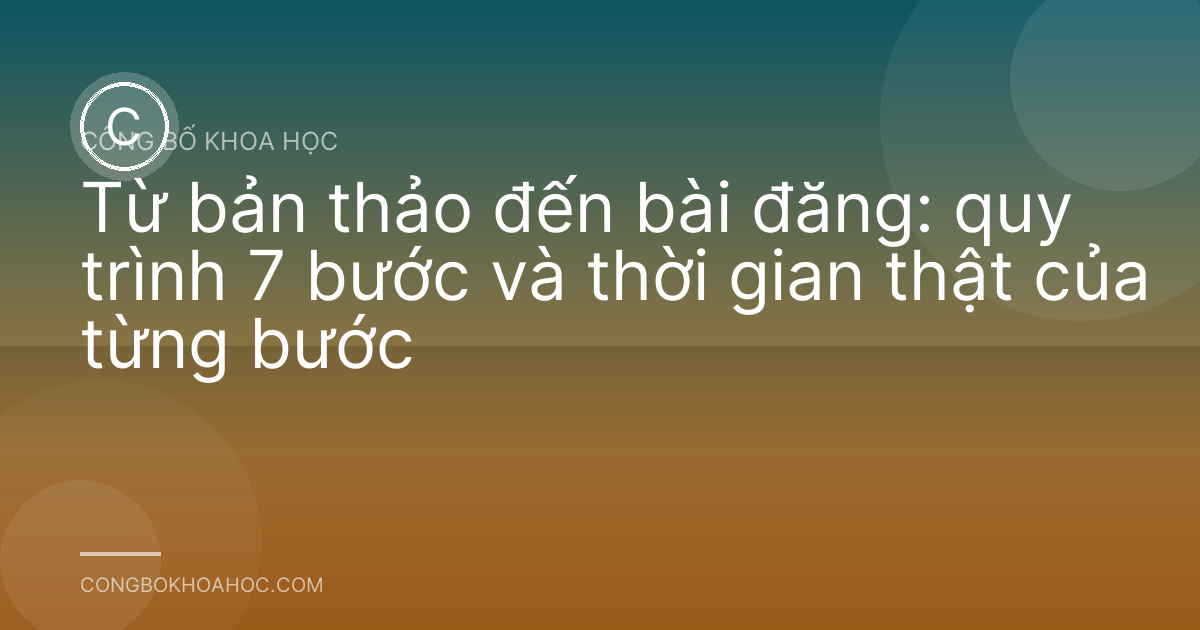 Từ bản thảo đến bài đăng: quy trình 7 bước và thời gian thật của từng bước